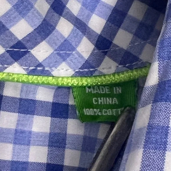 Forsyth of Canada Button Down Shirt Mens XL Blue Gingham Check Cotton Excellent - Picture 5 of 10